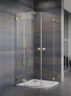 Zuhanykabin, Radaway Essenza Pro Brushed Gold PDD íves szálcsiszolt arany zuhanykabin 90x80 átlát