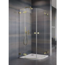   Zuhanykabin, Radaway Essenza Pro Brushed Gold PDD íves szálcsiszolt arany zuhanykabin 100x80 átlá