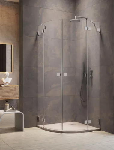 Zuhanykabin, Radaway Essenza Pro Brushed Nickel PDD íves szálcsiszolt króm zuhanykabin 90x100 átl