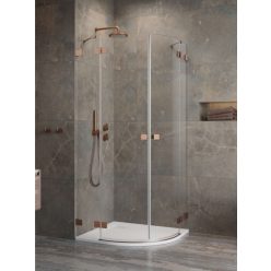   Zuhanykabin, Radaway Essenza Pro Brushed Copper PDD íves szálcsiszolt réz zuhanykabin 80x90 átlát