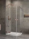 Zuhanykabin, Radaway Essenza Pro Brushed Copper PDD íves szálcsiszolt réz zuhanykabin 90x80 átlát