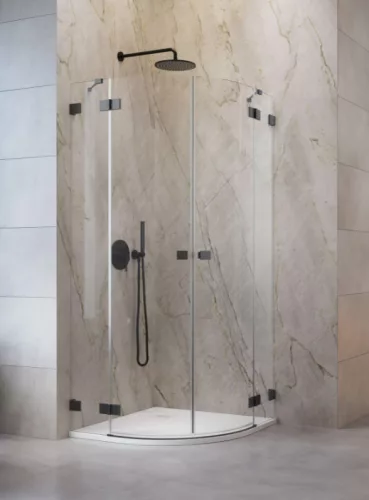 Zuhanykabin, Radaway  Essenza Pro Brushed GunMetal PDD íves zuhanykabin 80x90 átlátszó