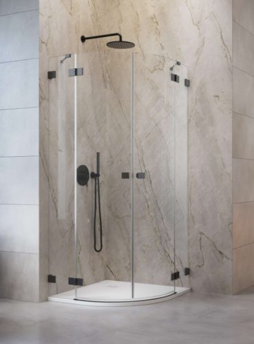Zuhanykabin, Radaway  Essenza Pro Brushed GunMetal PDD íves zuhanykabin 100x100 átlátszó