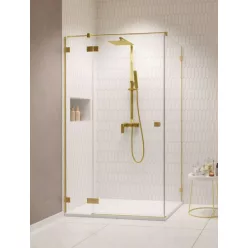   Zuhanykabin, Radaway Essenza Pro Brushed Gold KDJ szögletes zuhanykabin 80x90 átlátszó jobbos