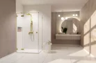 Zuhanykabin, Radaway Essenza Pro Brushed Gold KDJ szögletes zuhanykabin 90x110 átlátszó jobbos