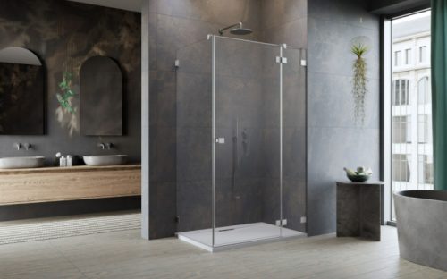 Zuhanykabin, Radaway Essenza Pro Brushed Nickel KDJ szögletes zuhanykabin 100x75 átlátszó jobbos