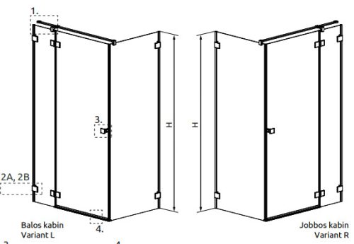 Zuhanykabin, Radaway Essenza Pro Brushed Nickel KDJ szögletes zuhanykabin 100x75 átlátszó jobbos