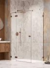 Zuhanykabin, Radaway Essenza Pro Brushed Copper KDJ szögletes zuhanykabin 80x80 átlátszó balos