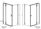 Zuhanykabin, Radaway Essenza Pro Brushed GunMetal KDJ szögletes zuhanykabin 80x75 átlátszó balos
