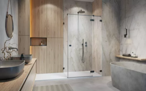 Zuhanykabin, Radaway Essenza Pro Brushed GunMetal KDJ szögletes zuhanykabin 80x110 átlátszó balos