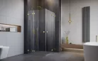 Zuhanykabin, Radaway Essenza Pro Brushed Gold KDD szögletes zuhanykabin 80x100 átlátszó