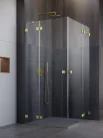 Zuhanykabin, Radaway Essenza Pro Brushed Gold KDD szögletes zuhanykabin 90x90 átlátszó