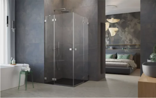 Zuhanykabin, Radaway Essenza Pro Brushed Nickel KDD szögletes zuhanykabin 100x100 átlátszó
