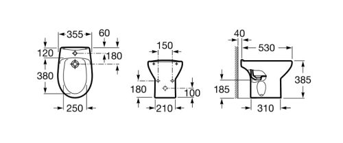 Bidé, Roca Victoria álló bidé A355394000