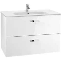   Alsó szekrény, Roca Victoria A857352806 Unik 800 alsószekrény A32799C000 mosdóval, fényes fehér
