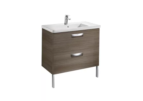 Alsó szekrény, Roca The Gap A855998150 alsószekrény és mosdó tíkfa színben 80 cm