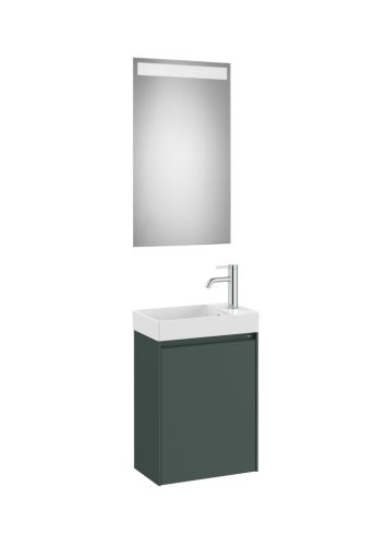 Komplett bútor, Roca Ona A851696513 mosdószekrény Pack kézmosóval, tükörrel, matt zöld