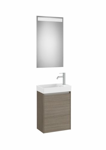 Komplett bútor, Roca Ona A851696511 mosdószekrény Pack kézmosóval, tükörrel, sötét szilfa