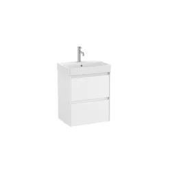   Alsó szekrény, Roca Ona A851682509 kompakt mosdószekrény mosdóval, matt fehér