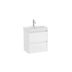   Alsó szekrény, Roca Ona A851683509 kompakt mosdószekrény mosdóval, matt fehér