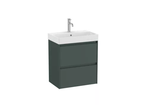 Alsó szekrény, Roca Ona A851683513 kompakt mosdószekrény mosdóval matt zöld