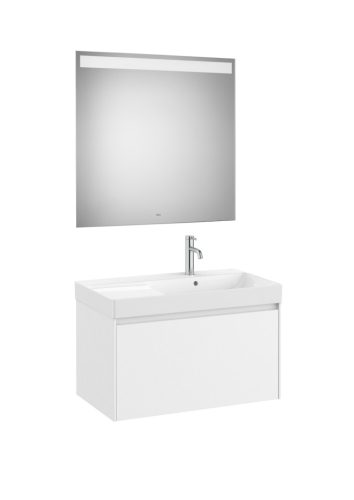 Komplett bútor, Roca Ona A851721509 mosdószekrény Pack jobbos mosdóval, tükörrel, matt fehér