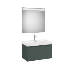   Komplett bútor, Roca Ona A851701513 Unik mosdó+mosdószekrény középső medencével, Eidos tükör,matt