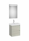 Komplett bútor, Roca Ona A851698512 kompakt mosdószekrény Pack mosdóval, tükörrel, világos tölgy