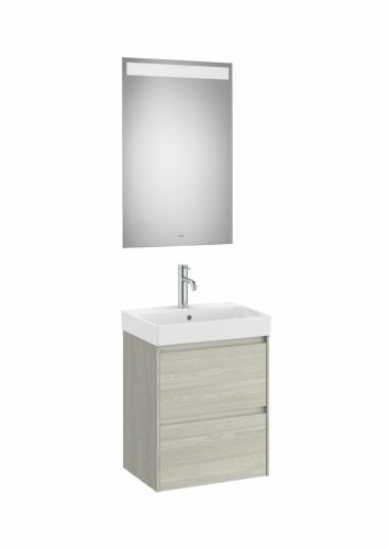 Komplett bútor, Roca Ona A851698512 kompakt mosdószekrény Pack mosdóval, tükörrel, világos tölgy
