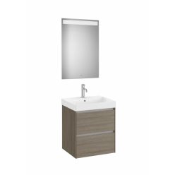   Komplett bútor, Roca Ona A851703511 mosdószekrény Pack mosdóval, tükörrel, sötét szilfa