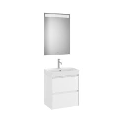   Komplett bútor, Roca Ona A851699509 kompakt mosdószekrény Pack mosdóval, tükörrel, matt fehér