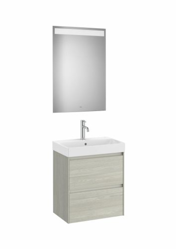 Komplett bútor, Roca Ona A851699512 kompakt mosdószekrény Pack mosdóval, tükörrel, világos tölgy