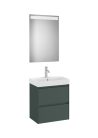 Komplett bútor, Roca Ona A851699513 kompakt mosdószekrény Pack mosdóval, tükörrel, matt zöld