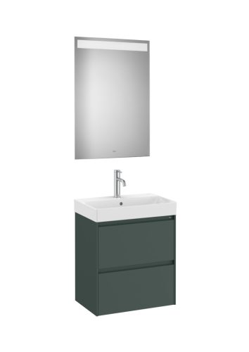 Komplett bútor, Roca Ona A851699513 kompakt mosdószekrény Pack mosdóval, tükörrel, matt zöld