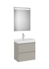 Komplett bútor, Roca Ona A851700510 kompakt mosdószekrény Pack mosdóval, tükörrel, matt szürke