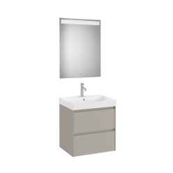   Komplett bútor, Roca Ona A851704510 mosdószekrény Pack mosdóval, tükörrel, matt szürke