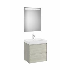   Komplett bútor, Roca Ona A851704512 mosdószekrény Pack mosdóval, tükörrel, világos tölgy