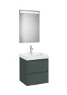 Komplett bútor, Roca Ona A851703513 mosdószekrény Pack mosdóval, tükörrel, matt zöld