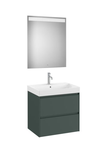 Komplett bútor, Roca Ona A851705513 mosdószekrény Pack mosdóval, tükörrel, matt zöld