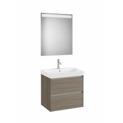   Komplett bútor, Roca Ona A851705511 mosdószekrény Pack mosdóval, tükörrel, sötét szilfa