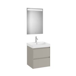  Komplett bútor, Roca Ona A851703510 mosdószekrény Pack mosdóval, tükörrel, matt szürke
