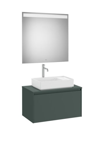 Komplett bútor, Roca Ona A851712513 mosdószekrény Pack tükörrel, matt zöld