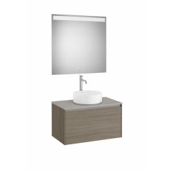   Komplett bútor, Roca Ona A851712511 mosdószekrény Pack tükörrel, sötét szilfa