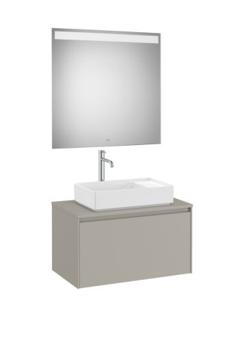 Komplett bútor, Roca Ona A851712510 mosdószekrény Pack tükörrel, matt szürke