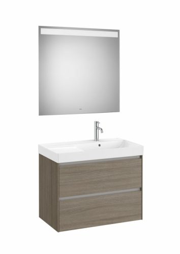 Komplett bútor, Roca Ona A851706511 mosdószekrény Pack jobbos mosdóval, tükörrel, sötét szilfa
