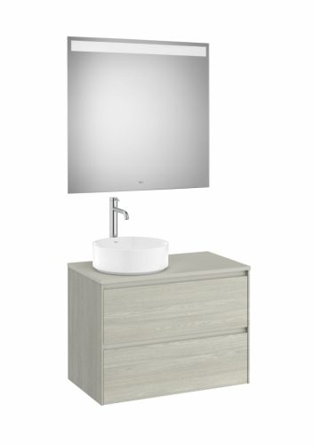 Komplett bútor, Roca Ona A851717512 mosdószekrény Pack tükörrel, baloldali ráültethető mosdóhoz,