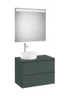 Komplett bútor, Roca Ona A851717513 mosdószekrény Pack tükörrel, baloldali ráültethető mosdóhoz,