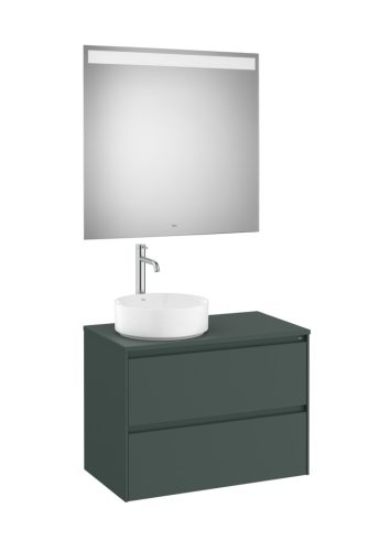 Komplett bútor, Roca Ona A851717513 mosdószekrény Pack tükörrel, baloldali ráültethető mosdóhoz,