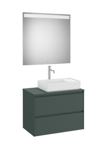 Komplett bútor, Roca Ona A851715513 mosdószekrény Pack tükörrel, jobboldali ráültethető mosdóhoz,