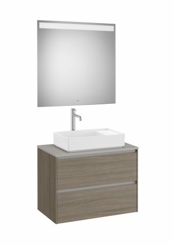 Komplett bútor, Roca Ona A851716511 mosdószekrény Pack tükörrel, középre ráültethető mosdóhoz, sö